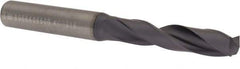 Kennametal - 8.49884mm 140° Spiral Flute Solid Carbide Screw Machine Drill Bit - Multilayer TiAlN Finish, Right Hand Cut, 47mm Flute Length, 89mm OAL, Standard Point, Straight Shank - Americas Industrial Supply