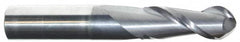 Accupro - 5/8" Diam, 3" LOC, 2 Flute Solid Carbide Ball End Mill - AlTiN Finish, Single End, 6" OAL, 5/8" Shank Diam, Spiral Flute - Americas Industrial Supply