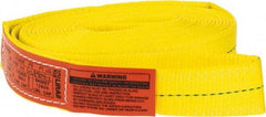 Lift-All - 14' Long x 2" Wide, 6,400 Lb Vertical Capacity, 1 Ply, Polyester Web Sling - 5,000 Lb Choker Capacity, Yellow - Americas Industrial Supply