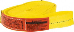 Lift-All - 16' Long x 2" Wide, 6,400 Lb Vertical Capacity, 1 Ply, Polyester Web Sling - 5,000 Lb Choker Capacity, Yellow - Americas Industrial Supply