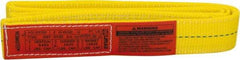 Lift-All - 4' Long x 2" Wide, 6,400 Lb Vertical Capacity, 1 Ply, Polyester Web Sling - 5,000 Lb Choker Capacity, Yellow - Americas Industrial Supply