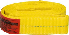 Lift-All - 6' Long x 2" Wide, 6,400 Lb Vertical Capacity, 1 Ply, Polyester Web Sling - 5,000 Lb Choker Capacity, Yellow - Americas Industrial Supply