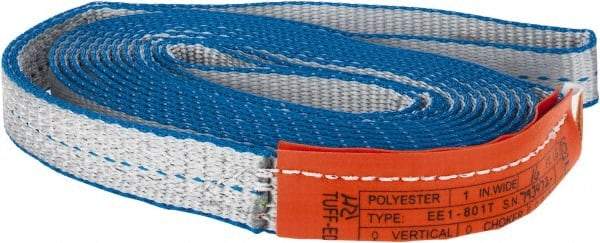Lift-All - 16' Long x 1" Wide, 1,600 Lb Vertical Capacity, 1 Ply, Polyester Web Sling - 1,250 Lb Choker Capacity, Silver (Color) - Americas Industrial Supply