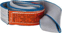 Lift-All - 4' Long x 2" Wide, 3,200 Lb Vertical Capacity, 1 Ply, Polyester Web Sling - 2,500 Lb Choker Capacity, Silver (Color) - Americas Industrial Supply