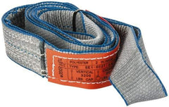 Lift-All - 6' Long x 2" Wide, 3,200 Lb Vertical Capacity, 1 Ply, Polyester Web Sling - 2,500 Lb Choker Capacity, Silver (Color) - Americas Industrial Supply