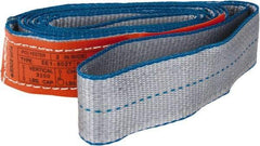 Lift-All - 8' Long x 2" Wide, 3,200 Lb Vertical Capacity, 1 Ply, Polyester Web Sling - 2,500 Lb Choker Capacity, Silver (Color) - Americas Industrial Supply