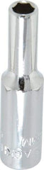 Blackhawk by Proto - 1/4" Drive, Deep Hand Socket - 6 Points, 1-15/16" OAL, Chrome Finish - Americas Industrial Supply