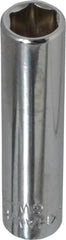 Blackhawk by Proto - 1/4" Drive, Deep Hand Socket - 6 Points, 1-15/16" OAL, Chrome Finish - Americas Industrial Supply