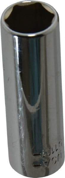 Blackhawk by Proto - 1/4" Drive, Deep Hand Socket - 6 Points, 1-15/16" OAL, Chrome Finish - Americas Industrial Supply