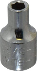 Blackhawk by Proto - 5/32", 1/4" Drive, Standard Hand Socket - 6 Points, 1" OAL, Chrome Finish - Americas Industrial Supply