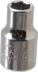 Blackhawk by Proto - 7/32", 1/4" Drive, Standard Hand Socket - 6 Points, 1" OAL, Chrome Finish - Americas Industrial Supply