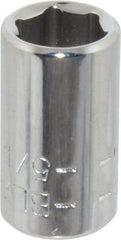 Blackhawk by Proto - 5/16", 1/4" Drive, Standard Hand Socket - 6 Points, 1" OAL, Chrome Finish - Americas Industrial Supply