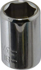 Blackhawk by Proto - 3/8", 1/4" Drive, Standard Hand Socket - 6 Points, 1" OAL, Chrome Finish - Americas Industrial Supply