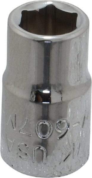 Blackhawk by Proto - 1/4" Drive, Standard Hand Socket - 6 Points, 7/8" OAL, Chrome Finish - Americas Industrial Supply