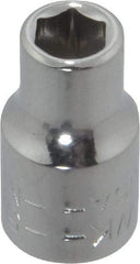 Blackhawk by Proto - 1/4" Drive, Standard Hand Socket - 6 Points, 7/8" OAL, Chrome Finish - Americas Industrial Supply