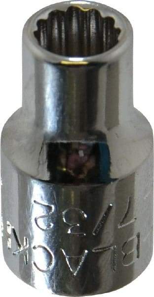 Blackhawk by Proto - 7/32", 1/4" Drive, Standard Hand Socket - 12 Points, 1" OAL, Chrome Finish - Americas Industrial Supply