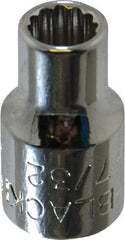 Blackhawk by Proto - 7/32", 1/4" Drive, Standard Hand Socket - 12 Points, 1" OAL, Chrome Finish - Americas Industrial Supply