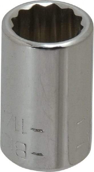 Blackhawk by Proto - 11/32", 1/4" Drive, Standard Hand Socket - 12 Points, 1" OAL, Chrome Finish - Americas Industrial Supply