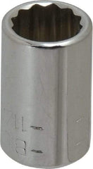 Blackhawk by Proto - 11/32", 1/4" Drive, Standard Hand Socket - 12 Points, 1" OAL, Chrome Finish - Americas Industrial Supply