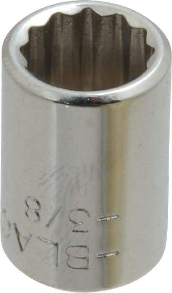 Blackhawk by Proto - 3/8", 1/4" Drive, Standard Hand Socket - 12 Points, 1" OAL, Chrome Finish - Americas Industrial Supply