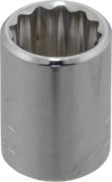 Blackhawk by Proto - 7/16", 1/4" Drive, Standard Hand Socket - 12 Points, 1" OAL, Chrome Finish - Americas Industrial Supply