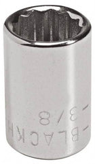 Blackhawk by Proto - 1/4" Drive, Standard Hand Socket - 12 Points, 7/8" OAL, Chrome Finish - Americas Industrial Supply