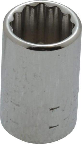 Blackhawk by Proto - 1/4" Drive, Standard Hand Socket - 12 Points, 7/8" OAL, Chrome Finish - Americas Industrial Supply