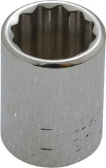 Blackhawk by Proto - 1/4" Drive, Standard Hand Socket - 12 Points, 7/8" OAL, Chrome Finish - Americas Industrial Supply