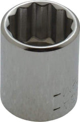 Blackhawk by Proto - 1/4" Drive, Standard Hand Socket - 12 Points, 7/8" OAL, Chrome Finish - Americas Industrial Supply