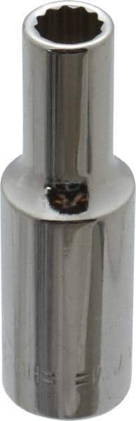 Blackhawk by Proto - 3/8" Drive, Deep Hand Socket - 12 Points, 2-7/64" OAL, Chrome Finish - Americas Industrial Supply