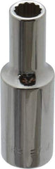 Blackhawk by Proto - 3/8" Drive, Deep Hand Socket - 12 Points, 2-7/64" OAL, Chrome Finish - Americas Industrial Supply