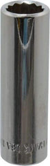 Blackhawk by Proto - 3/8" Drive, Deep Hand Socket - 12 Points, 1-13/16" OAL, Chrome Finish - Americas Industrial Supply