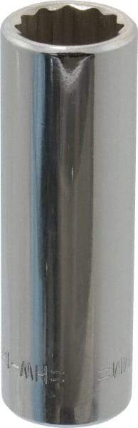 Blackhawk by Proto - 3/8" Drive, Deep Hand Socket - 12 Points, 1-13/16" OAL, Chrome Finish - Americas Industrial Supply