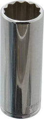 Blackhawk by Proto - 3/8" Drive, Deep Hand Socket - 12 Points, 2-3/4" OAL, Chrome Finish - Americas Industrial Supply