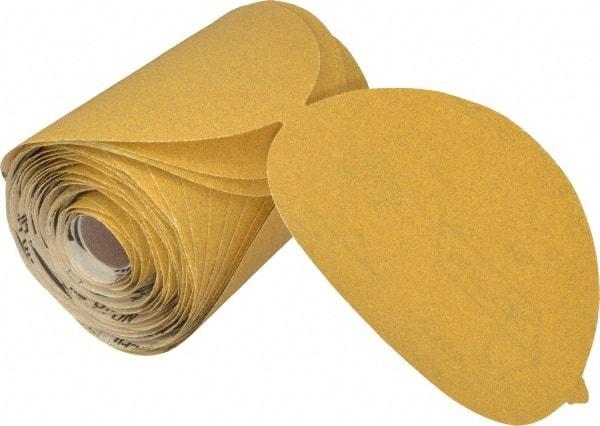 Norton - 6" Diam, 100 Grit Aluminum Oxide Adhesive PSA Disc - Medium Grade, Gold, C Weighted Backing, Flexible - Americas Industrial Supply