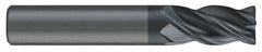 SGS - 9/16" Diam, 1-1/8" LOC, 4 Flute Solid Carbide Ball End Mill - AlTiN Finish, Single End, 3-1/2" OAL, 9/16" Shank Diam, Spiral Flute - Americas Industrial Supply