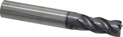 SGS - 11/32", 13/16" LOC, 3/8" Shank Diam, 2-1/2" OAL, 4 Flute, Solid Carbide Square End Mill - Single End, AlTiN Finish, Spiral Flute, Variable° Helix, Right Hand Cut, Right Hand Flute, Series Z1 - Americas Industrial Supply