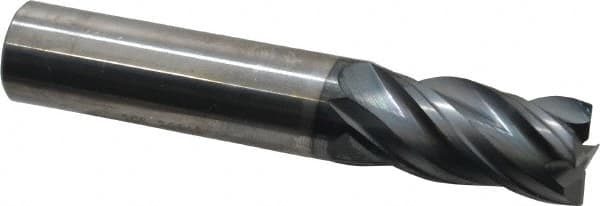 SGS - 5/8", 1-1/4" LOC, 5/8" Shank Diam, 3-1/2" OAL, 4 Flute, Solid Carbide Square End Mill - Single End, AlTiN Finish, Spiral Flute, Variable° Helix, Right Hand Cut, Right Hand Flute, Series Z1 - Americas Industrial Supply