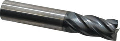 SGS - 5/8", 1-1/4" LOC, 5/8" Shank Diam, 3-1/2" OAL, 4 Flute, Solid Carbide Square End Mill - Single End, AlTiN Finish, Spiral Flute, Variable° Helix, Right Hand Cut, Right Hand Flute, Series Z1 - Americas Industrial Supply