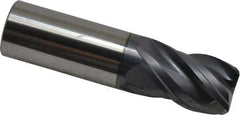 SGS - 1", 1-1/2" LOC, 1" Shank Diam, 4" OAL, 4 Flute, Solid Carbide Square End Mill - Single End, AlTiN Finish, Spiral Flute, Variable° Helix, Right Hand Cut, Right Hand Flute, Series Z1 - Americas Industrial Supply