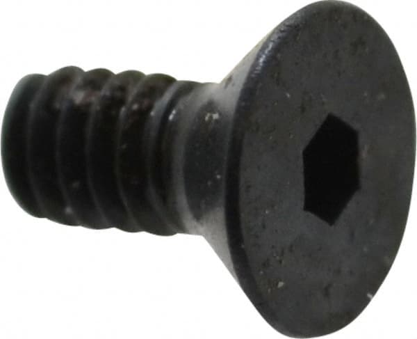 Camcar - #2-56 UNC Hex Socket Drive, 82° Flat Screw - Alloy Steel, Black Oxide Finish, Fully Threaded, 3/16" OAL - Americas Industrial Supply