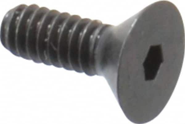 Camcar - #2-56 UNC Hex Socket Drive, 82° Flat Screw - Alloy Steel, Black Oxide Finish, Fully Threaded, 1/4" OAL - Americas Industrial Supply