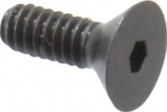 Camcar - #2-56 UNC Hex Socket Drive, 82° Flat Screw - Alloy Steel, Black Oxide Finish, Fully Threaded, 1/4" OAL - Americas Industrial Supply