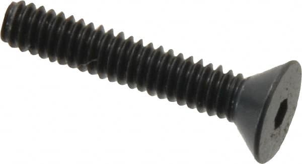 Camcar - #2-56 UNC Hex Socket Drive, 82° Flat Screw - Alloy Steel, Black Oxide Finish, Fully Threaded, 1/2" OAL - Americas Industrial Supply