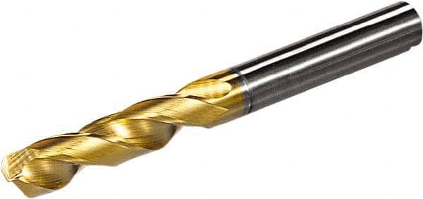 Seco - 9.5mm 140° Spiral Flute Solid Carbide Screw Machine Drill Bit - Multilayer TiAlN Finish, Right Hand Cut, 47mm Flute Length, 89mm OAL, Straight Shank - Americas Industrial Supply