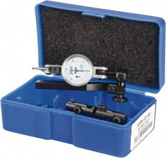 Fowler - 12 Piece, 0" to 0.06" Measuring Range, 1" Dial Diam, 0-15-0 Dial Reading, White Dial Test Indicator Kit - 0.04, 0.08 & 0.12" Ball Diam, 0.001" Dial Graduation - Americas Industrial Supply
