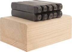 Made in USA - 10 Piece, 3/16" Character Steel Stamp Set - Double Digit Figures, Double Digits - Americas Industrial Supply