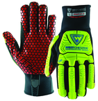 Synthetic Leather Double Palm Reinforced Red PVC PalmGloves 2XL - Americas Industrial Supply