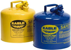 Eagle - 5 Gal Galvanized Steel Type I Safety Can - 13-1/2" High x 12-1/2" Diam, Yellow - Americas Industrial Supply