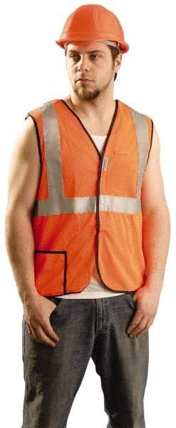 PRO-SAFE - Size 3XL High Visibility Orange Mesh Breakaway Vest - 49 to 52" Chest, ANSI 107-2004, Hook & Loop Closure, 2 Pockets, Polyester - Americas Industrial Supply